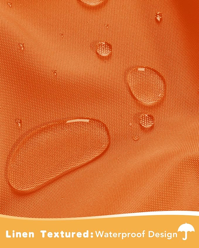 Outdoor Curtains for Patio Waterproof 4 Pcs 54x108 Inch Mecca Orange | Poolside - Image 2
