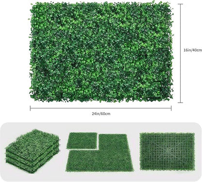 24PCS 24x16inch Artificial Boxwood Panels - UV Protected Privacy Screen Indoor Outdoor Garden Fence
