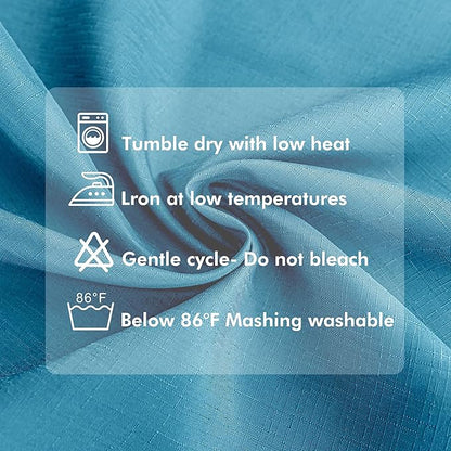 HolidayIdeas 4 Panels Faux Linen Outdoor Curtains for Patio Waterproof Teal Curtains 110" Wide x 84" Long-Outside Wide Curtains Weatherproof Privacy Textured for Pergola, Porch, Gazebo, Backyard