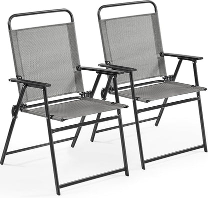 Yaheetech Outdoor Patio Chairs Set of 2, Folding Camping Chair, no assembly by Unknown