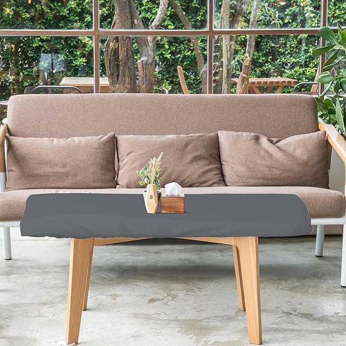 Covers & All Rectangle Table Top Cover, 12 Oz Waterproof UV & Weather Resistant Patio Table Cover, Outdoor Table Cover for Patio Furniture (60" L x 35" W x 5" H, Gray)