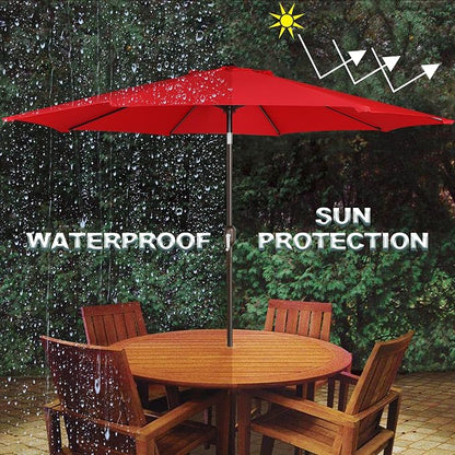 9' Outdoor Patio Umbrella, Outdoor Table Umbrella, Yard Umbrella, Market - Image 6