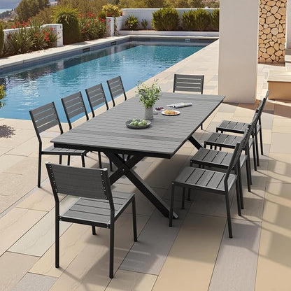 Pellebant Stackable Outdoor Patio Dining Chairs Set of 2 | Aluminum Armless - Image 7