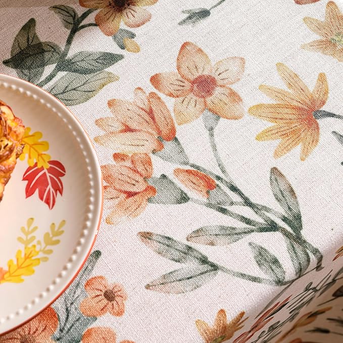 Designer Vintage Linen Extra Long Rectangle Tablecloth,William Morris Floral Soft and Durable Table Cloth,Decor Table Cover for Kitchen,Dining,Thanksgiving,Christmas,67"*118"-Athea
