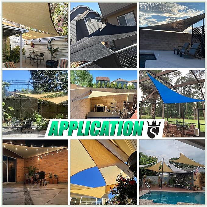 Royal Shade 19' x 24' x 30.6' Blue Right Triangle Sun Shade Sail Order to Make - Image 4