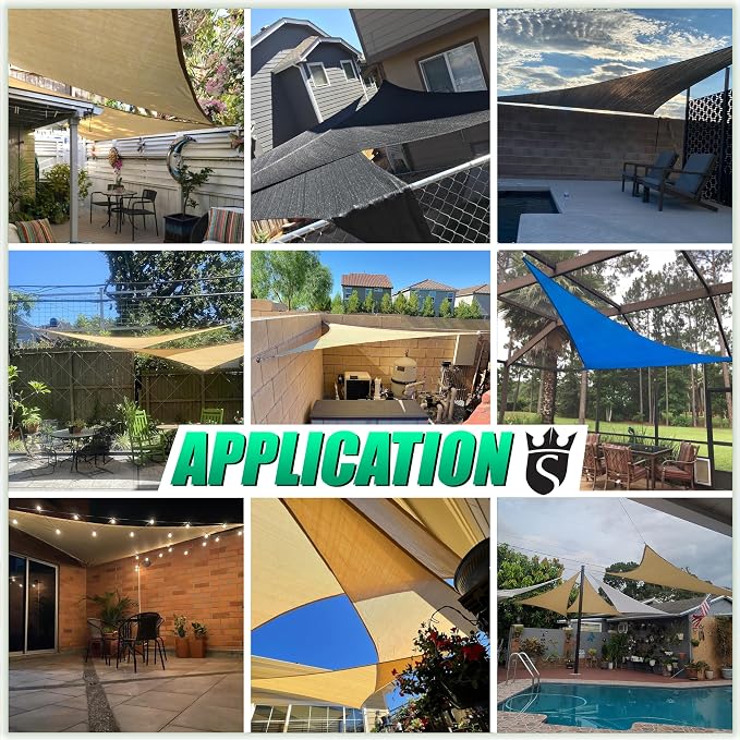 Royal Shade 17' x 22' x 27.8' Black Right Triangle Sun Shade Sail Order to Make - Image 4