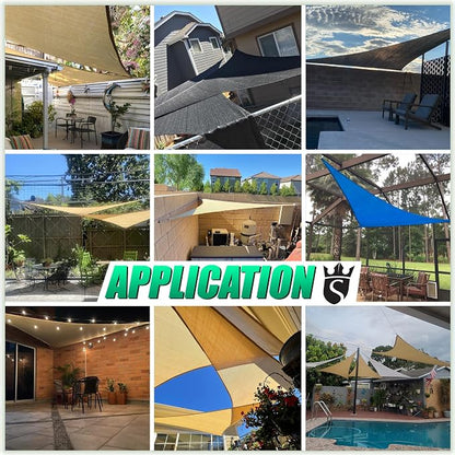 Royal Shade 7' x 11' x 13' Beige Right Triangle Sun Shade Sail Order to Make - Image 4