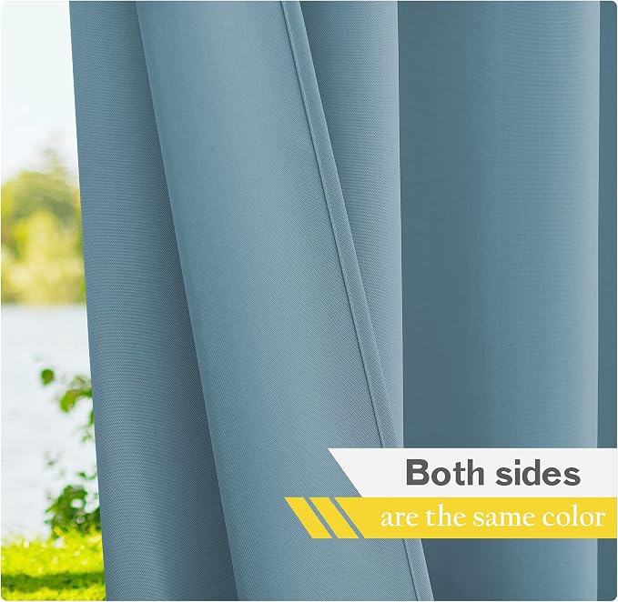 NICETOWN Canvas Outdoor Waterproof Patio Curtains 4 Pieces, Rustproof Grommets - Image 7