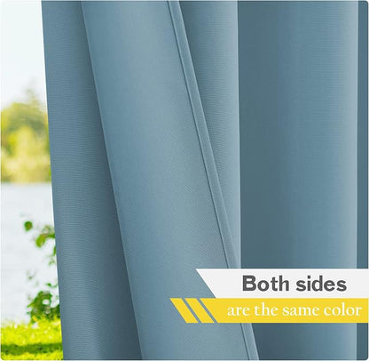 NICETOWN Canvas Outdoor Waterproof Patio Curtains 2 Pieces, Rustproof Grommets - Image 5