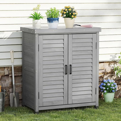 Outdoor Storage Cabinet & Potting Bench Table - Image 9