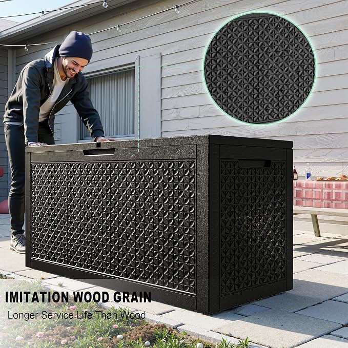 110 Gallon Outdoor Deck Box, Resin Waterproof Storage Box - Image 2