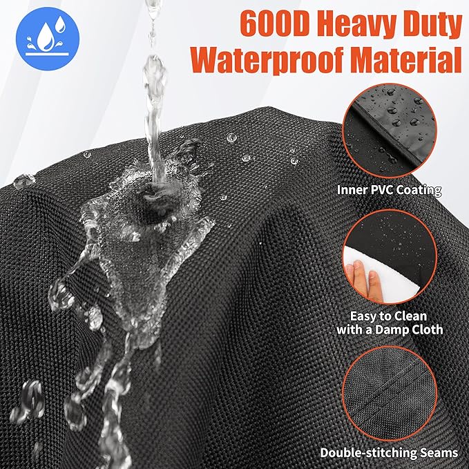 iCOVER Grill Cover 55 inch, BBQ Grill Cover for Outdoor Grill, 600D Heavy Duty Waterproof BBQ Cover, Anti-UV and Rip-Proof Barbecue Cover, Gas Grill Cover for Weber, Char-Broil, Nexgrill, etc