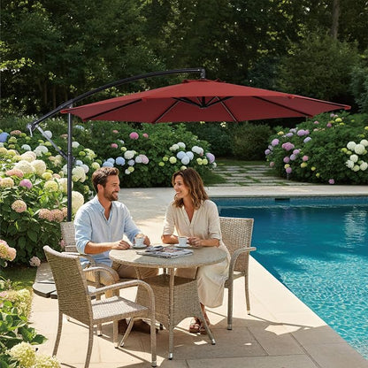 10FT Outdoor Offset Umbrella, Cantilever Patio Umbrella - Image 7