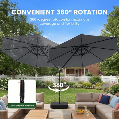 10ft Patio Umbrella with Base Included, Large Cantilever Outdoor Umbrella with - Image 5