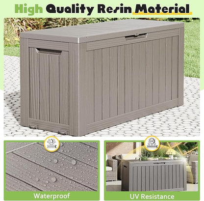Deck Box, 82 Gallon Resin Indoor and Outdoor Storage Box Waterproof - Image 5