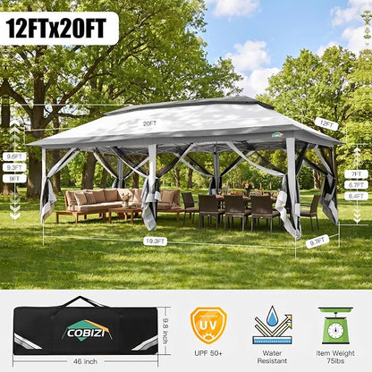 COBIZI 12x20 Pop Up Canopy Tent - Image 2