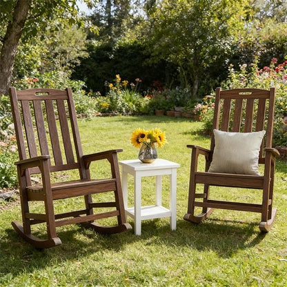Outdoor Rocking Chair Set of 2, Oversized Porch Rocker | Weather Resistant - Image 2