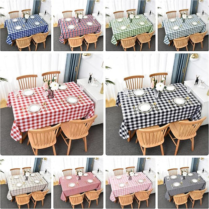 Classic Gingham Buffalo Tablecloth Fabric - Oblong 58x144 Inch Water Proof Checkered Table Cloth for Indoor Outdoor - Table Cover for Birthday, Picnics, BBQs, and Parties