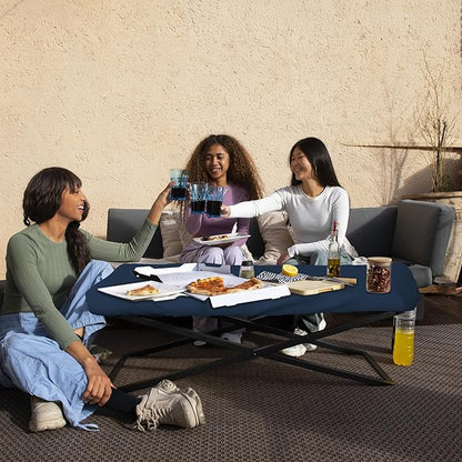 Covers & All Rectangle Table Top Cover, 12 Oz Waterproof UV & Weather Resistant Patio Table Cover, Outdoor Table Cover for Patio Furniture (80" L x 40" W x 5" H, Blue)