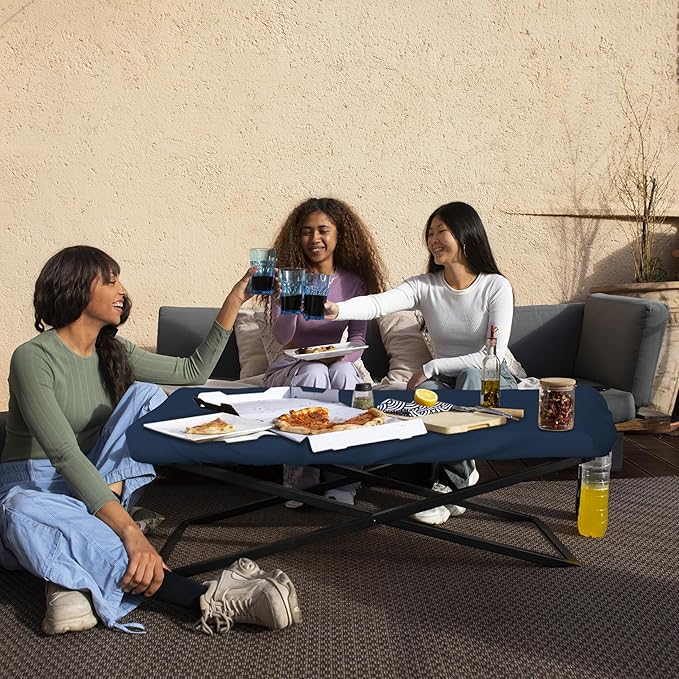 Covers & All Rectangle Table Top Cover, 12 Oz Waterproof UV & Weather Resistant Patio Table Cover, Outdoor Table Cover for Patio Furniture (85" L x 40" W x 5" H, Blue)
