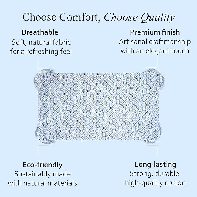 CPC Indigo Regal Tablecloth 100% Cotton 70x118 Inch Indian Block Print Rectangle Table Cover, Table Cloth for Gifting in Weddings, Halloween, Fall, Christmas, Thanksgiving