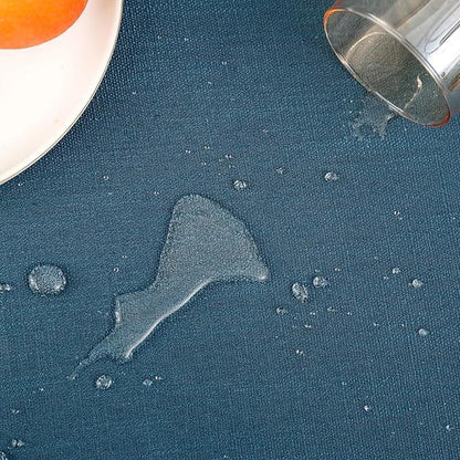 Blue Table Cloth for Rectangle Tables, Waterproof Spillproof Washable Tablecloth, Polyester Linen Dining Table Cover for Wedding, Party, Farmhouse, Kitchen - 60'' x 84'', Blue