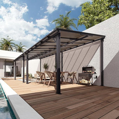 Aoxun 26’x10’ Gazebo with Aluminum Frame & Polycarbonate Panel, Outdoor Patio - Image 9