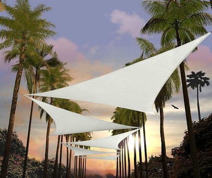 Amgo Custom Size 7' x 7' x 7' White Triangle Sun Shade Sail UPF50+ AGTAPT10 by Amgo