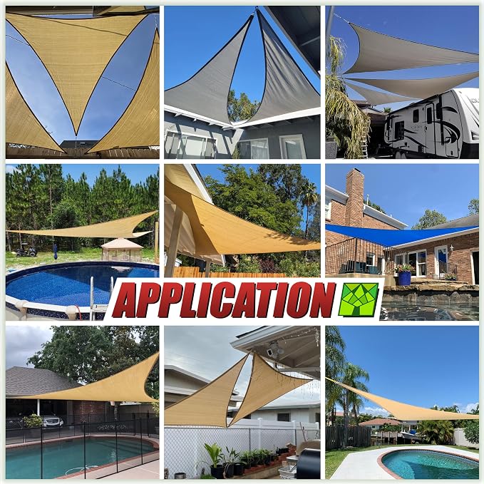 ColourTree CTAPT32 Custom Size Order to Make 19' x 19' x 19' Red Triangle Sun - Image 4