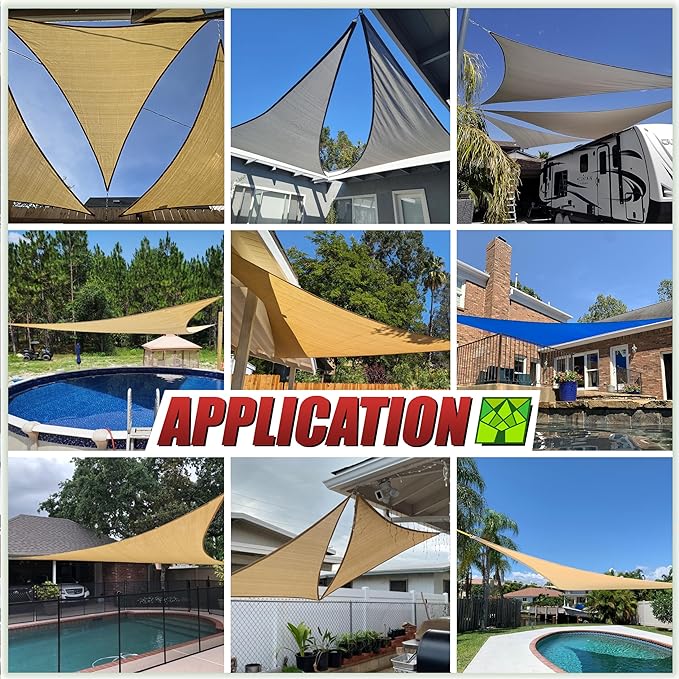 ColourTree 22' x 22' x 22' Turquoise Triangle CTAPT32 Sun Shade Sail Canopy - Image 4