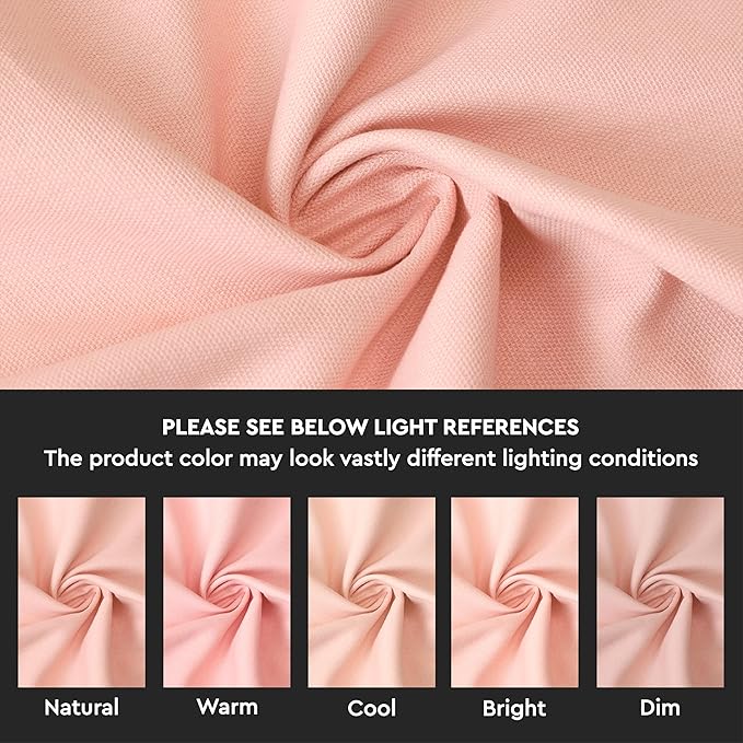 Encasa XO Table Runner 13"x59" Long | Cotton Canvas Fabric | Powder Pink Solid Color | Machine Washable & Durable