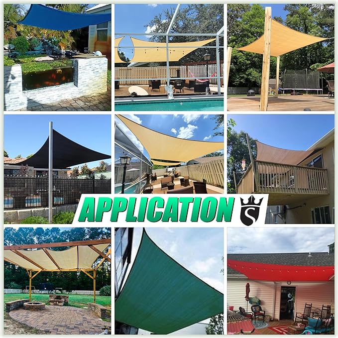 Royal Shade 10' x 14' Custom Size Green Rectangle Sunshade Sail - Image 5