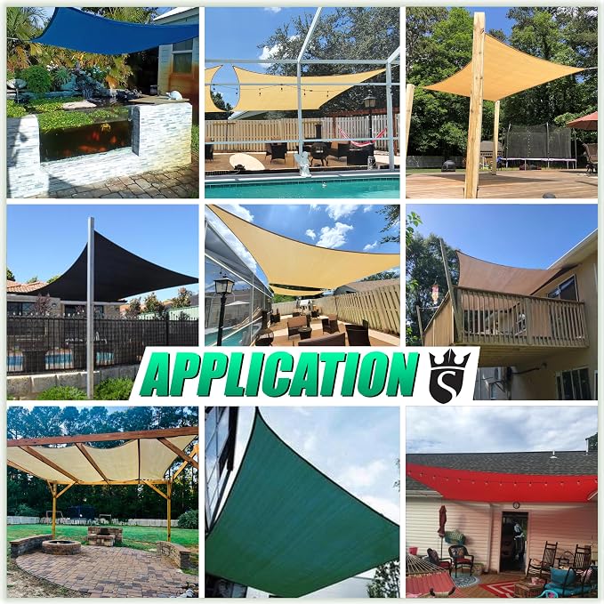 Royal Shade 9' x 13' Custom Size Black Rectangle Sunshade Sail - Image 5