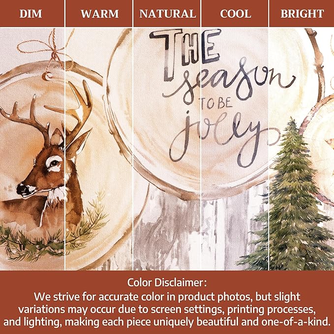 Maison d' Hermine Table Cloth Round Table 100% Cotton 69 Inches Fall Tablecloth Reusable Everyday Use for Thanksgiving Christmas Decorations Dining Farmhouse Party (Mountain Life)