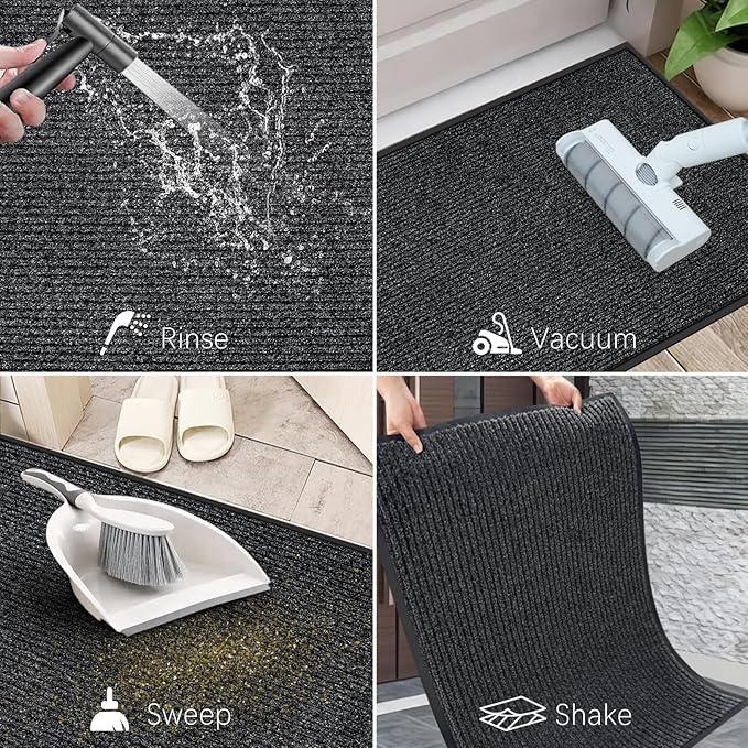 Azadx 2'x3' Front Door Mat Heavy Duty Indoor Outdoor Door Mat Non-Slip Backing Doormat for Entryway Stain and Fade Resistant Commercial Floor Mats Entry Mat Low Profile Welcome Door Mats