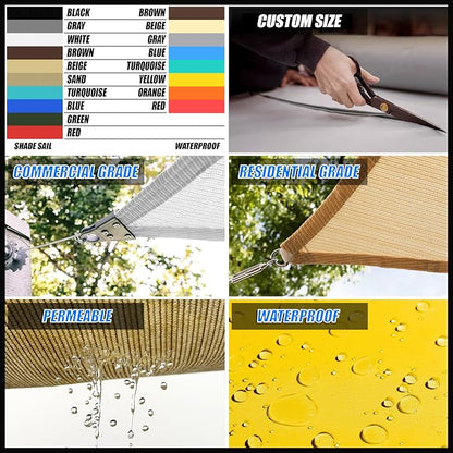 Royal Shade 20' x 21' Custom Size Blue Rectangle Sunshade Sail - Image 4