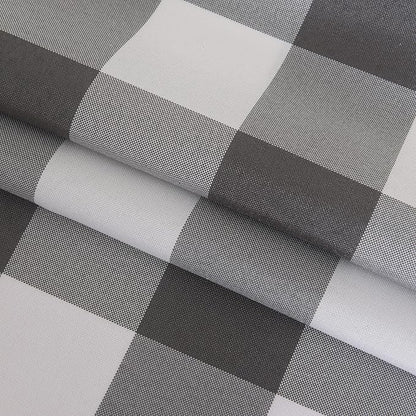 Cupuamon 2 Pack Waterproof Polyester Fabic Rectangle Checkered Tablecloth，60x102 Outdoor Table Cloth，Oil Stain Prevention Table Cloth for Pinics and Parties（Gary and White）