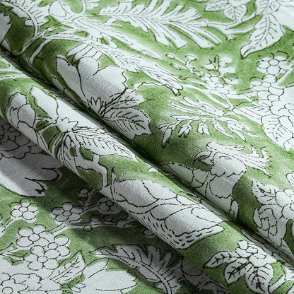 CPC Cotton Table Runner 16x90 Inch Block Printed Long Fall Table Runner for Dining Table, Card Table, Coffee Table, Wedding, Farmhouse & Outdoor Barbeque-Olive Green