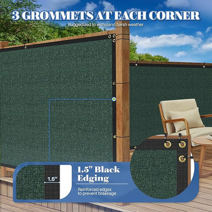 ECOOPTS 4'x267' Privacy Fence Screen Windscreen with Copper Grommets, Fit for Commercial Fence and Residential Garden Outdoor 90% UV Blockage, Cable Zip Ties Included (Green)
