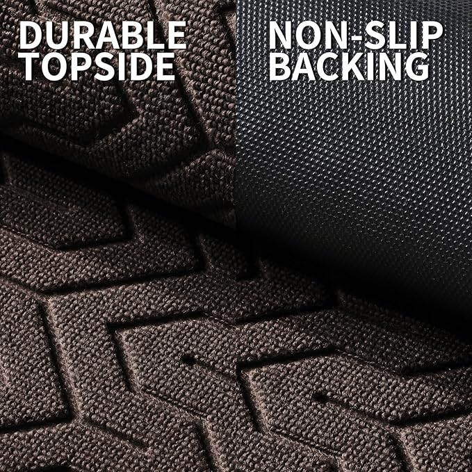 Yimobra Front Door Mat Outside Entrance 29.5x17, Waterproof Heavy Duty Outdoor Mats for Front Door, Non Slip Rubber Entry Mat for Garage Patio Indoor, Brown
