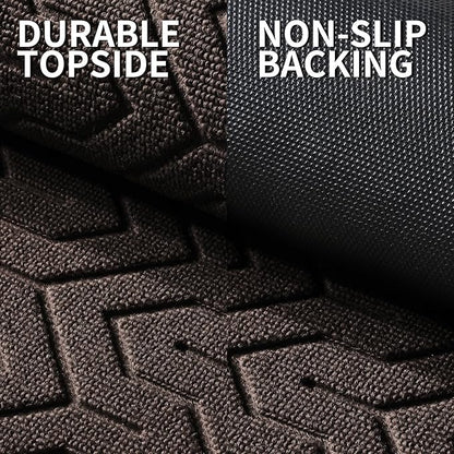 Yimobra Front Door Mat Outside Entrance 29.5x17, Waterproof Heavy Duty Outdoor Mats for Front Door, Non Slip Rubber Entry Mat for Garage Patio Indoor, Brown