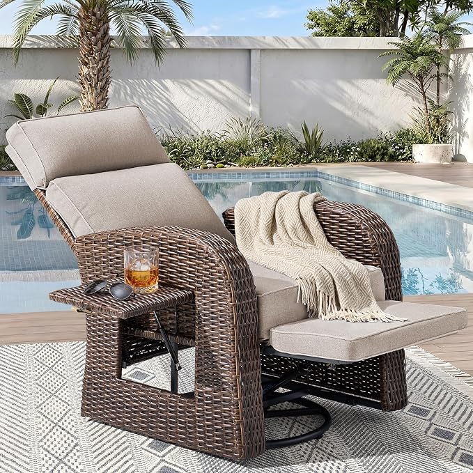 Luxury Patio Swivel Recliner Chair by JelwalyPatioFurnitureSet