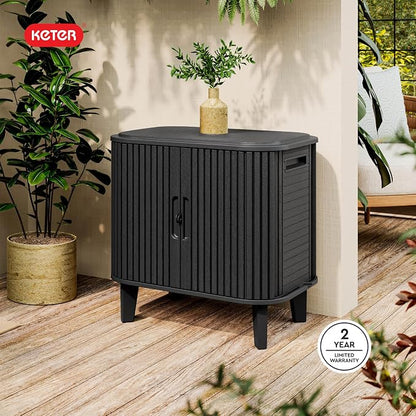 Keter Velo 30 Gallon Outdoor Storage Cabinet, Weather-Resistant Resin Deck Box - Image 11