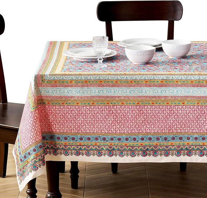 Maison d' Hermine Premium Table Cloth Square Table 100% Combed Cotton 70 x 70 Inches Tablecloth Reusable Decorative for Dining Room, Farmhouse, Home, Party, Festive & Wedding - Lauris