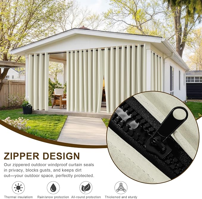 RYB HOME Fade-Resistant Outdoor Curtains - Image 2