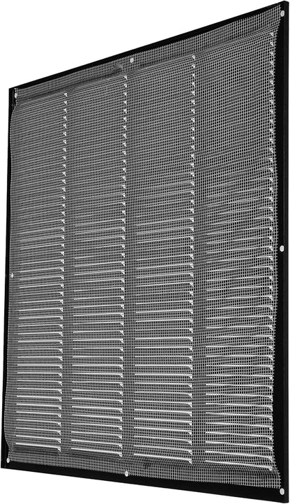Repa Market Air Vent Cover 16x16 Inch (Outer Dimensions) Black Galvanized Steel Louvered Grill Cover with Mesh Screen/Wall or Ceiling Vent/HVAC Register for Indoor and Outdoor Ventilation