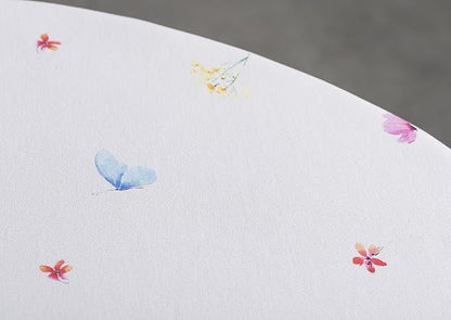 Maison d' Hermine Table Cloth Round Table 100% Cotton 63 Inches Tablecloth Reusable Decorative for Dining Room, Farmhouse, Home, Party, Festive & Wedding Spring Summer - Flower in The Field