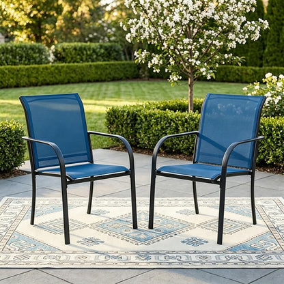 Outdoor Chairs Set of 2, Stackable Patio Dining Chairs by Offeroutdoorsolutions
