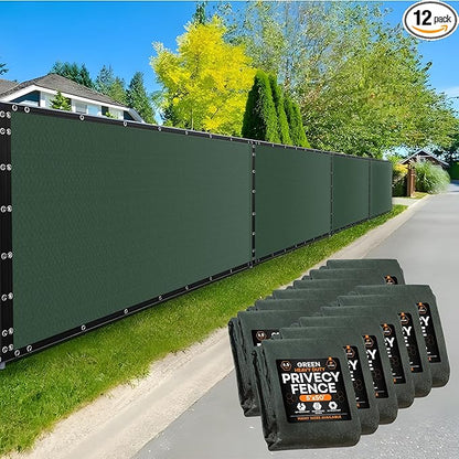 Xpose Safety Privacy Fence Screen 5’ x 50’ (12 Pack) – Heavy Duty Green Mesh with 90% Visibility Block, UV Protection – for Garden, Yard, Nursery, Kennel, Dog Run, Greenhouse