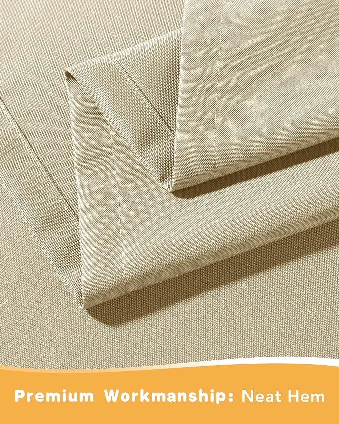 Extra Wide Outdoor Curtains for Patio Waterproof 4 Pcs 110x84 Inch Cream | - Image 8